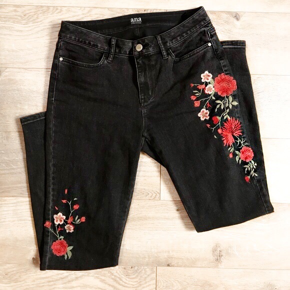 a.n.a | Jeans | Ana Embroidered Black 